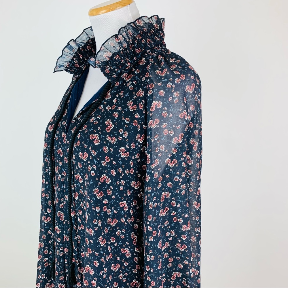 See By Chloe Floral Haze Lace Trim Dress Sz 42 - Picture 8 of 14